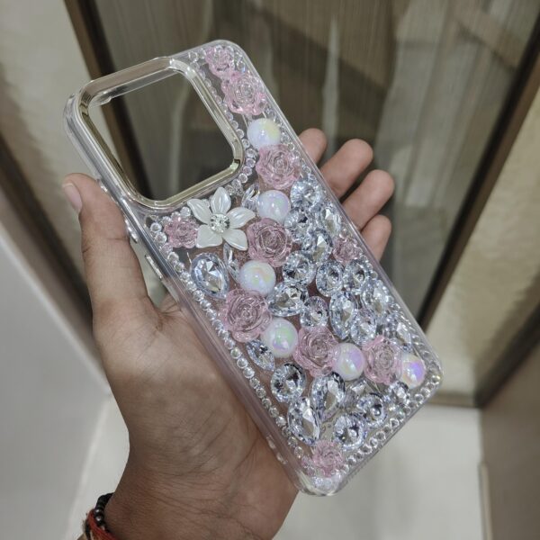 Motorola Edge 70 Fusion Premium Girlish 3D Diamond & Flower Back Cover.