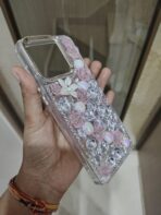 Motorola Edge 70 Fusion Premium Girlish 3D Diamond & Flower Back Cover. - Image 3