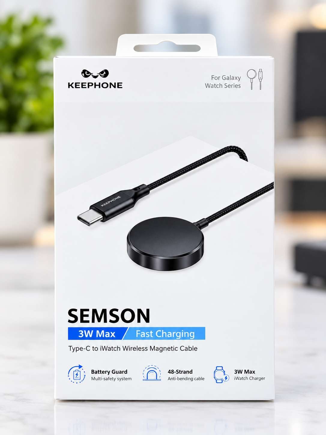 2026/09/7469.jpg KEEPHONE SEMSON Type-C to Galaxy Watch Wireless Magnetic Cable. - Image 1