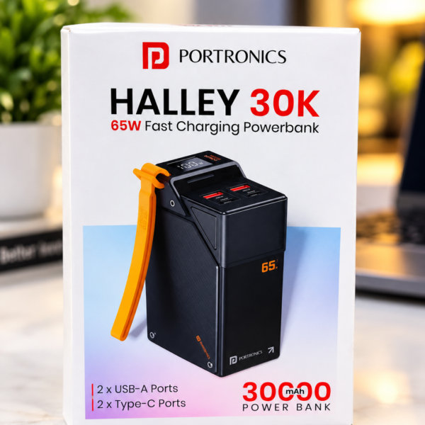 Portronics Halley 30K 65W Fast Charging Power Bank.
