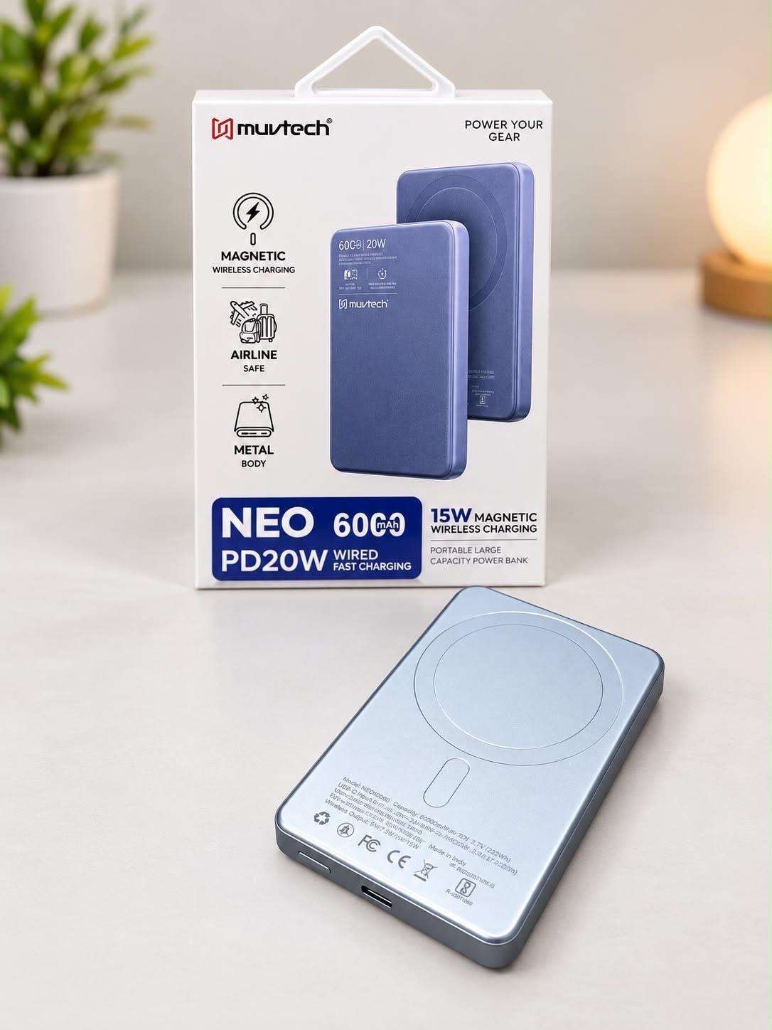 2026/10/7394.jpg Muvtech Neo 6000mAh Wireless Power Bank. - Image 1